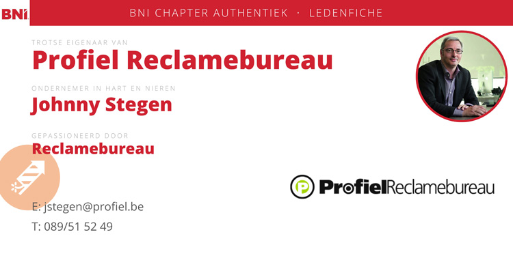 Johnny Stegen van Profiel Reclamebureau