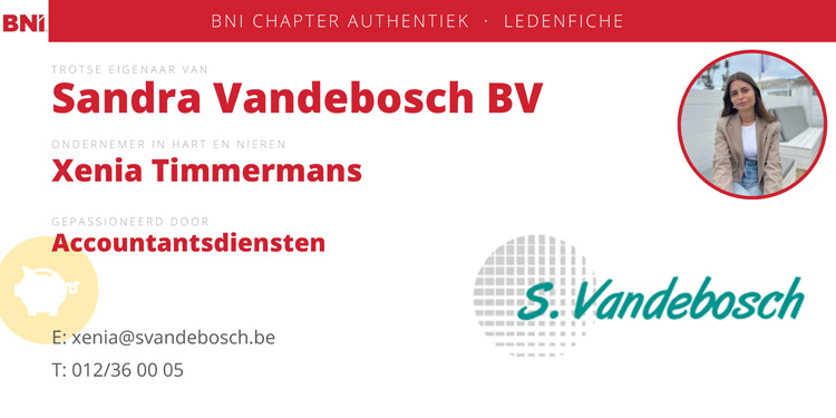Xenia Timmermans van Sandra Vandebosch BV
