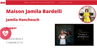 Jamila van Maison jamila Bardelli